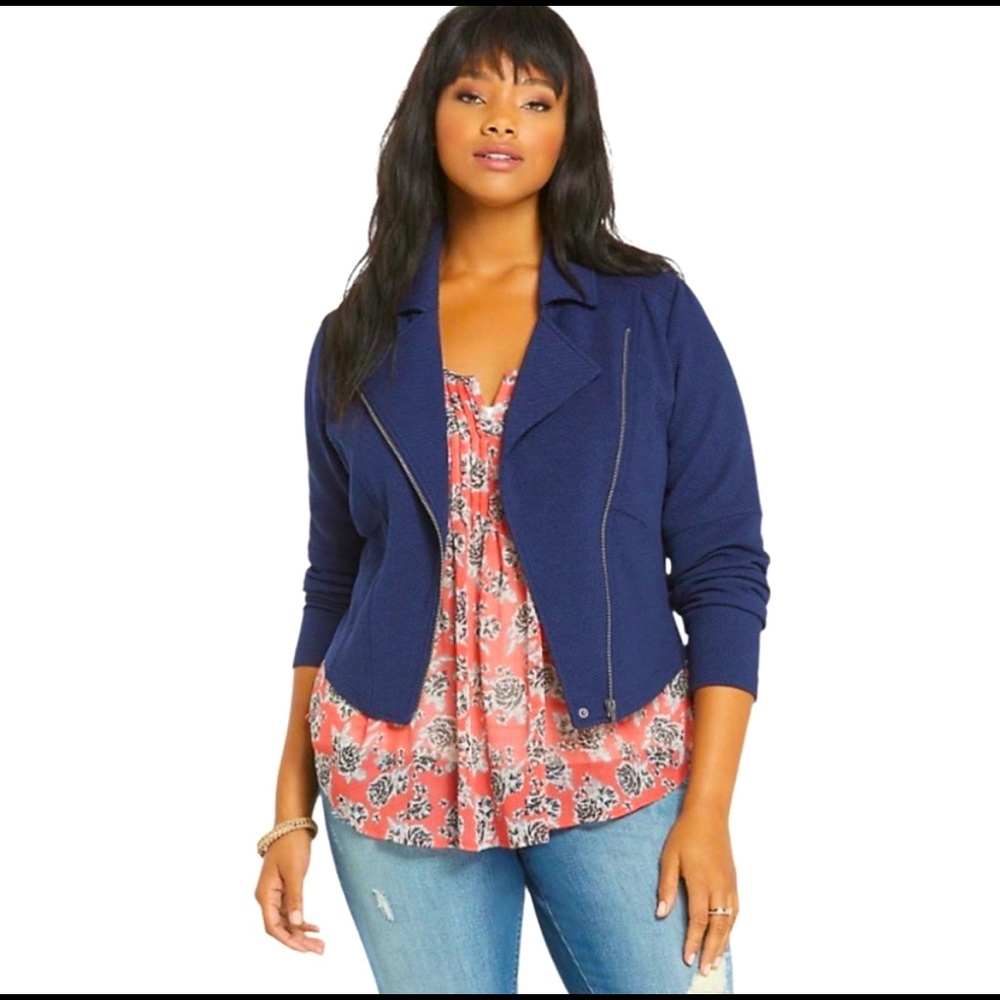 TORRID | Moto Jacket Blazer | Day-to-Night | soft, stretch, knit | 2 18 20 | EUC